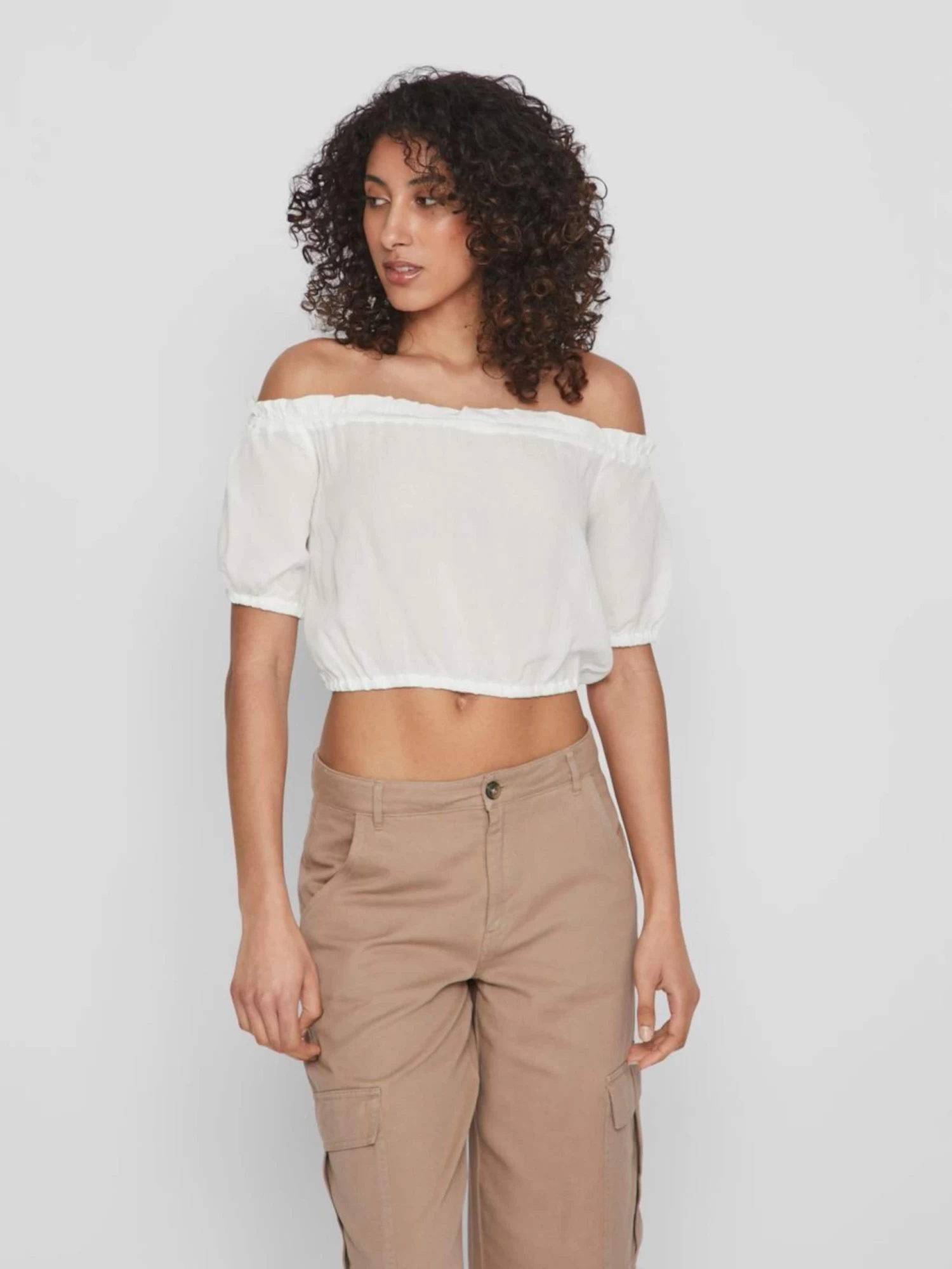 Vila Crop Tops Top Dames Wit 5 Vila Crop Tops Top Dames Wit - Afbeelding 3