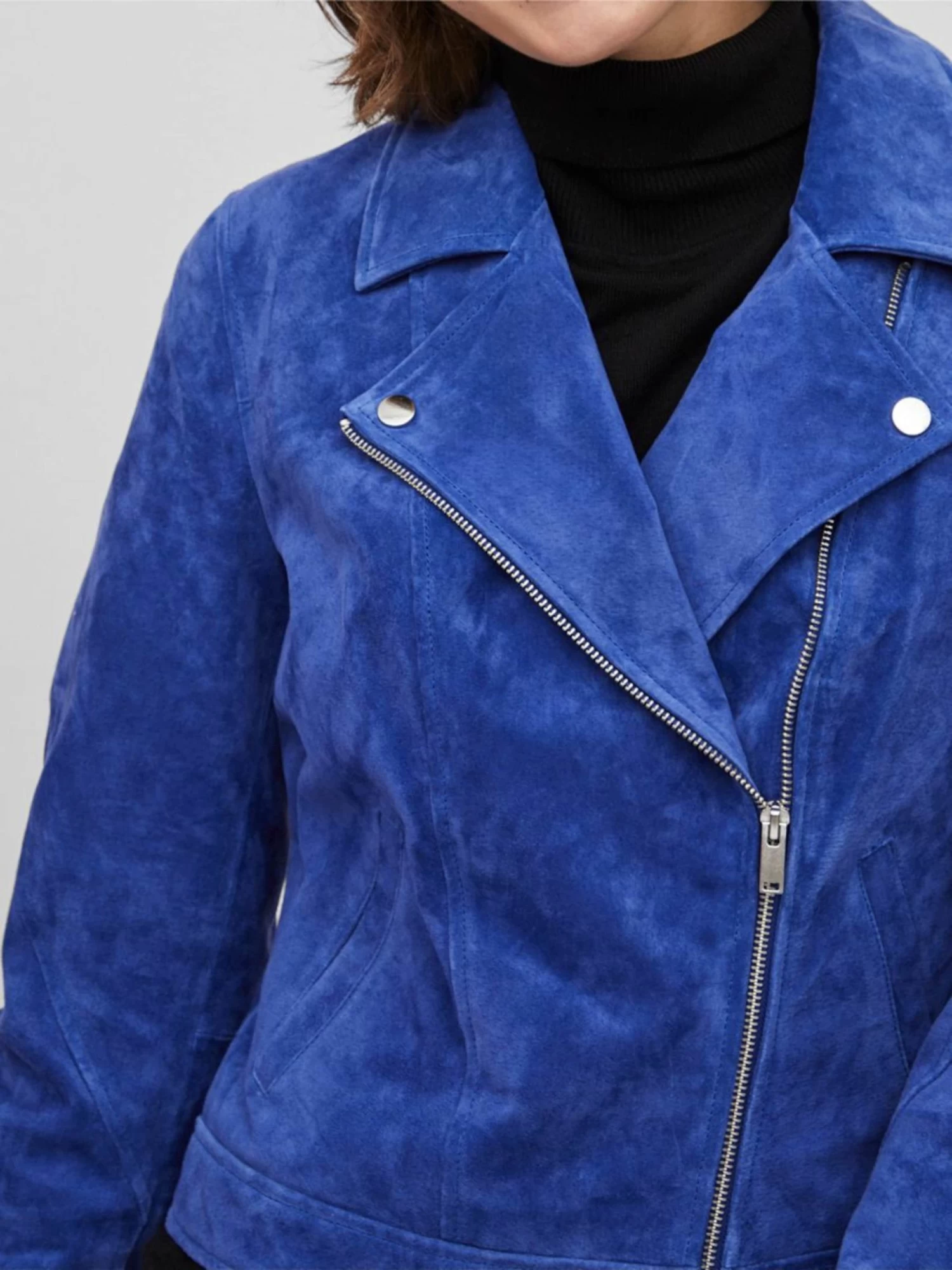 Vila Leren Jassen Tussenjas Dames Blauw 9 Vila Leren Jassen Tussenjas Dames Blauw - Afbeelding 7