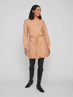 Vila Gebreide Jurken Gebreide Jurk EVAH Dames Karamel -Vila 28a7659a3f1d766756a30afa99b3bd8c