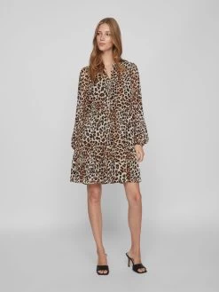 Vila Mini Jurken Jurk Josefina Dames Bruin -Vila 2a2be5ec3f18eb526e9170705f17a887