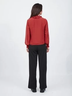 Vila Overhemden Blouse Dames Bloedrood -Vila 2a49ba1710e78c432e753c1d58ad1f59