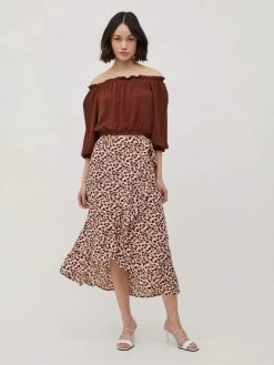 Vila Midi Rokken Rok Dames Bruin -Vila 2bb8c605aae8c248788ac69f5e50f32c