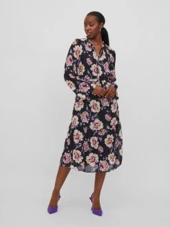 Vila Midi Jurken Jurk KAROLINA Dames Zwart 10 Vila Midi Jurken Jurk KAROLINA Dames Zwart -Vila 2be3becb1a646535795819c08638c620