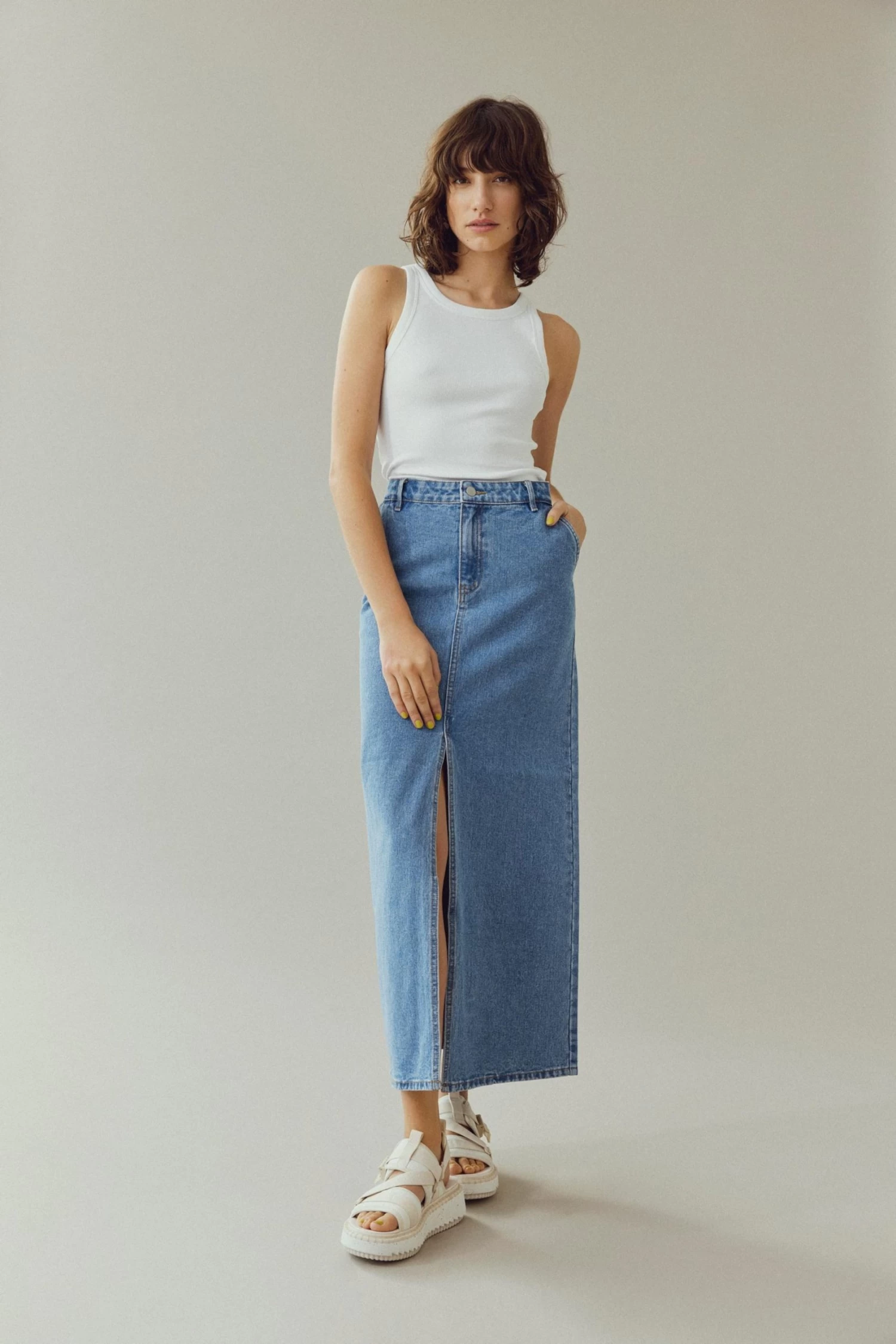 Vila Maxi Rokken Rok KIRA Dames Blauw 5 Vila Maxi Rokken Rok KIRA Dames Blauw - Afbeelding 3