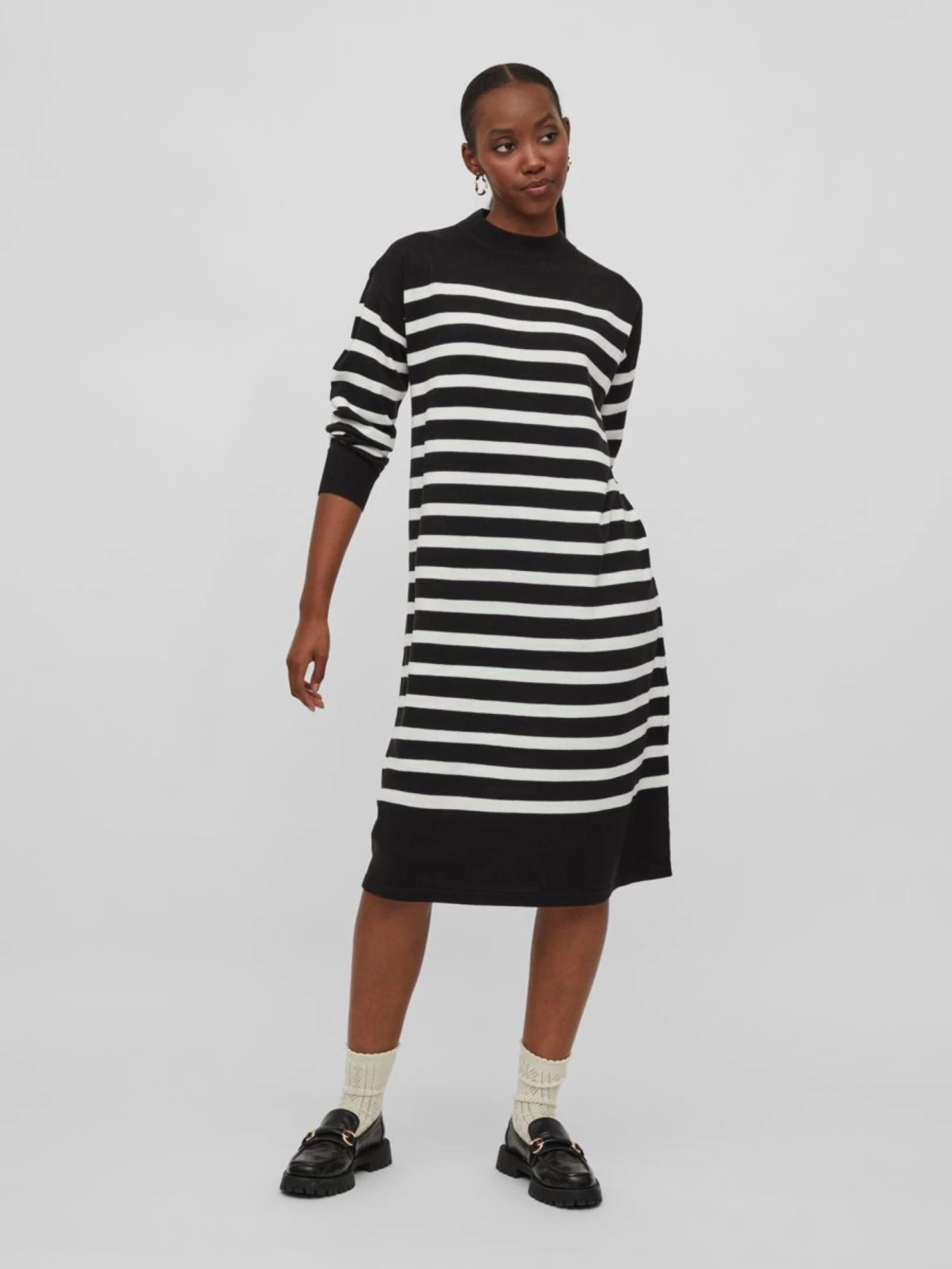 Vila Gebreide Jurken Gebreide Jurk Dames Zwart 7 Vila Gebreide Jurken Gebreide Jurk Dames Zwart - Afbeelding 5