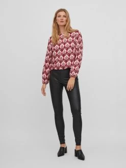 Vila Blouseshirts Blouse LISE Dames Vuurrood -Vila 2d809673de5a5b3bbbcc6da0bf3922fe