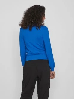 Vila Longsleeves Shirt Dames Blauw -Vila 2e0bfb9a3a013eecbb47516506d73833