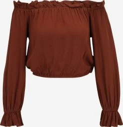 Vila Longsleeves Shirt Dames Bruin