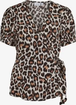 Vila Blouses Met Korte Mouw Blouse Mesa Dames Beige / Lichtbeige