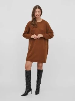 Vila Mini Jurken Jurk Dames Bruin -Vila 2ff36846bfffc06cd08241551a047b8d