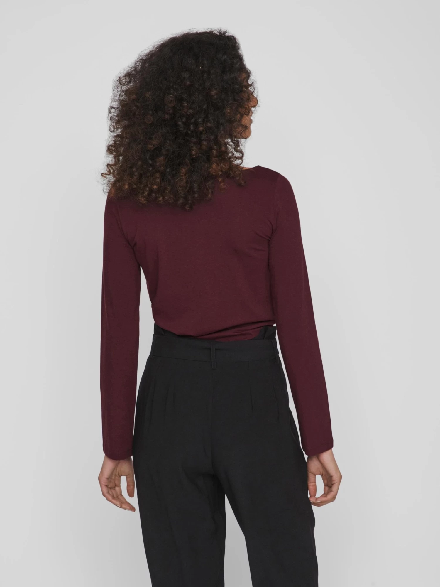 Vila Longsleeves Shirt EMILIE Dames Wijnrood 7 Vila Longsleeves Shirt EMILIE Dames Wijnrood - Afbeelding 5