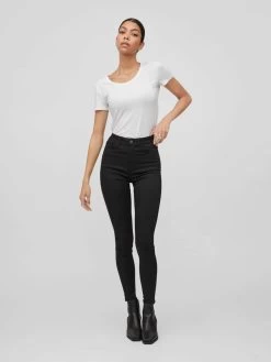 Vila Jeans Skinny Jeans STAY Dames Zwart -Vila 314298fc95fc7ef83d9f2a08d456e118