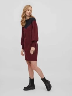 Vila Gebreide Jurken Gebreide Jurk Dames Wijnrood 13 Vila Gebreide Jurken Gebreide Jurk Dames Wijnrood -Vila 318ead3e87a7296419727993bf5ff8a4