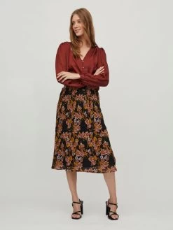 Vila Midi Rokken Rok Dames Gemengde Kleuren / Zwart -Vila 31d5573c6427f9236e8002233a696d04