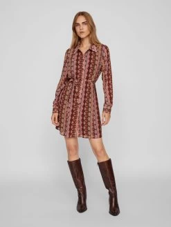 Vila Blousejurken Blousejurk Josefina Dames Wijnrood -Vila 3248dafad2270e98a48ef4fbf5a722ab