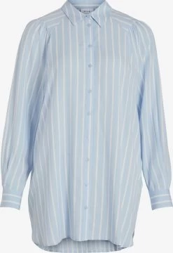 Vila Lange Blouses Blouse Zugi Dames Lichtblauw