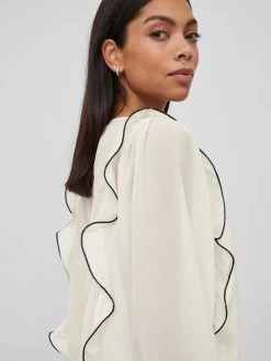 Vila Blouseshirts Blouse Metina Dames Natuurwit -Vila 366a1f4ea9c8e3f01eadba23d61169f1