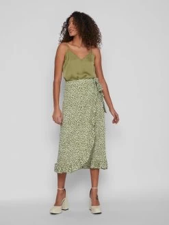 Vila Midi Rokken Rok Caia Dames Olijfgroen -Vila 373851477a9f0b0084f7e10fb7e95350