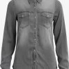 Vila Spijkerblouses Blouse Bista Dames Grijs
