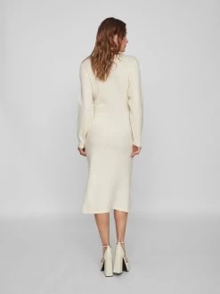 Vila Gebreide Jurken Gebreide Jurk Dames Beige -Vila 38297a9a2f9c062723fb742c30ba0fbd