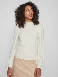 Vila Longsleeves Shirt Dames Wit -Vila 3ae2d3bbda962ac5569772f10514f81c