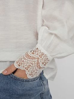 Vila Kanten Blouses Blouse Dames Wit -Vila 3bfb9a8fe0ce5a6eeb7902e3e3bc250e