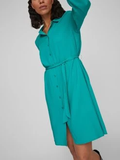 Vila Blousejurken Blousejurk Paya Dames Blauw -Vila 3f1835d3efdd142789fc83f0d5dd67a1