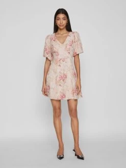 Vila Mini Jurken Jurk Lemony Dames Oudroze / Pastelroze -Vila 40072cf7510f3d2af05ba484fac0aa86