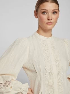 Vila Kanten Blouses Blouse Dames Beige -Vila 404b46dc1fff1b5022d0e4989e9905b0