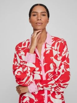 Vila Overhemden Blouse Kikki Dames Rood -Vila 40ca8b51b8de699508c6defac3e9c582