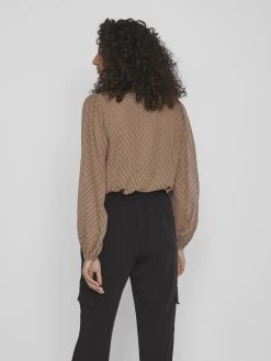 Vila Overhemden Blouse Dames Bruin -Vila 411afe5288b06f6eb2a955e0b4760731