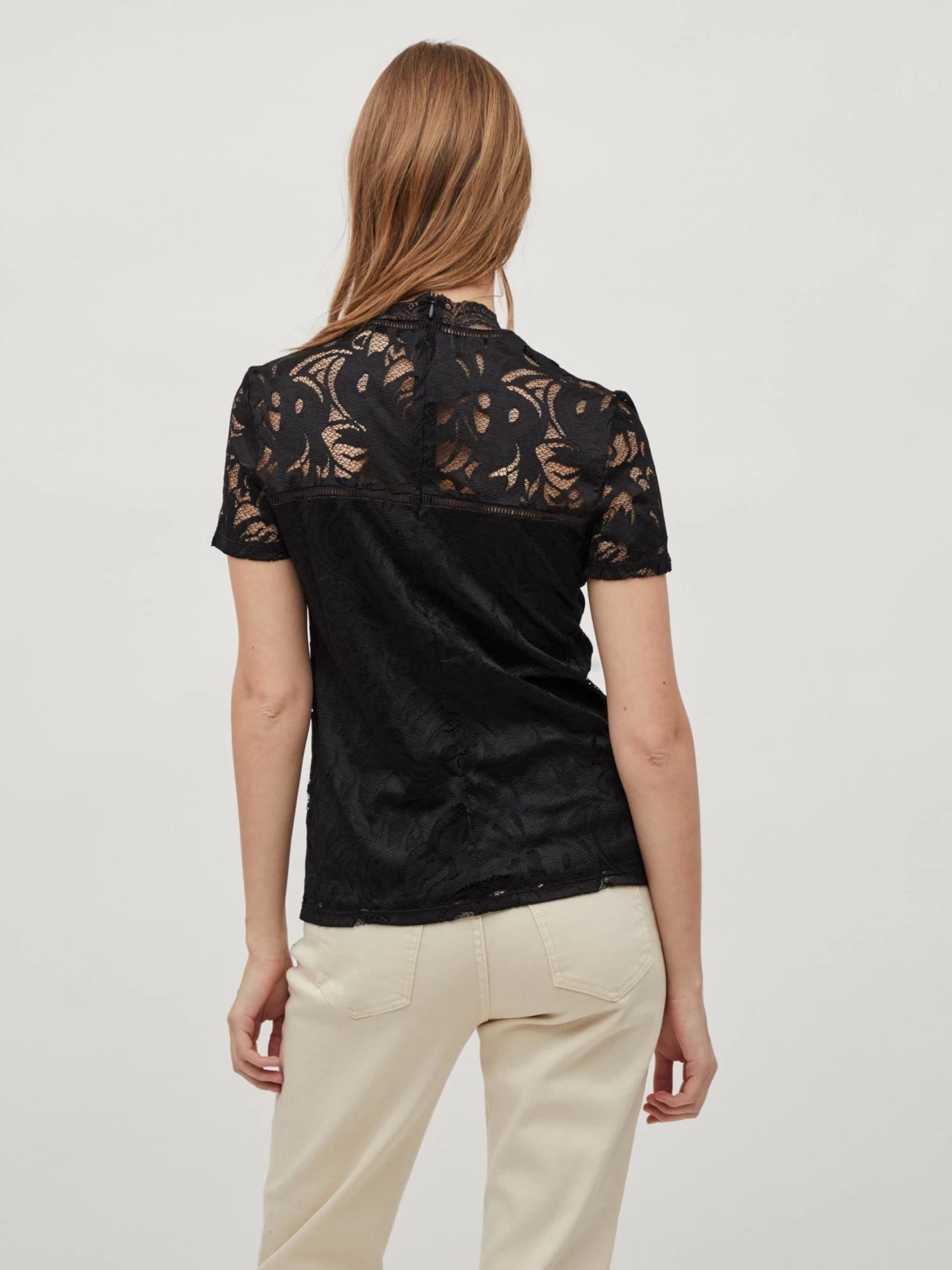 Vila Kanten Blouses Blouse Stasia Dames Zwart 6 Vila Kanten Blouses Blouse Stasia Dames Zwart - Afbeelding 4