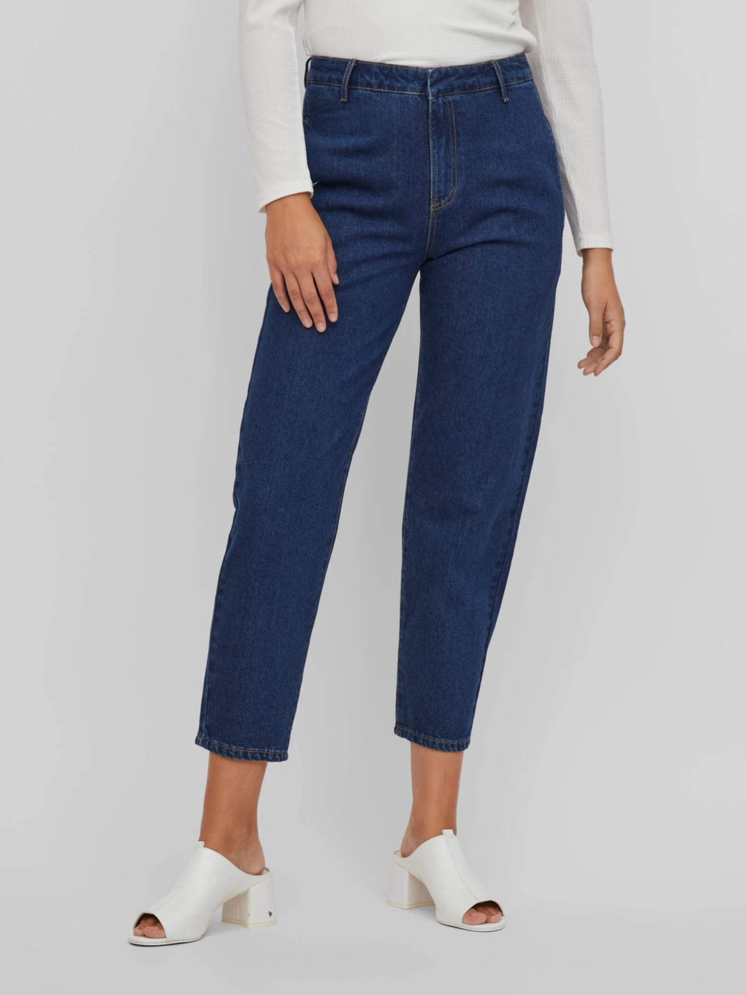 Vila Straight Regular Jeans Carry Dames Donkerblauw 7 Vila Straight Regular Jeans Carry Dames Donkerblauw - Afbeelding 5