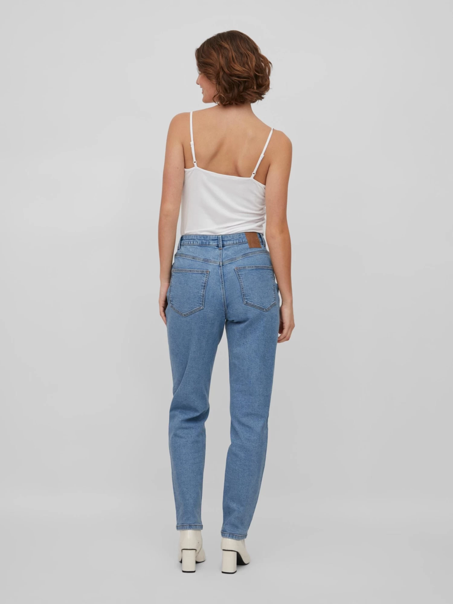 Vila Straight Regular Jeans Naomi Dames Blauw 7 Vila Straight Regular Jeans Naomi Dames Blauw - Afbeelding 5