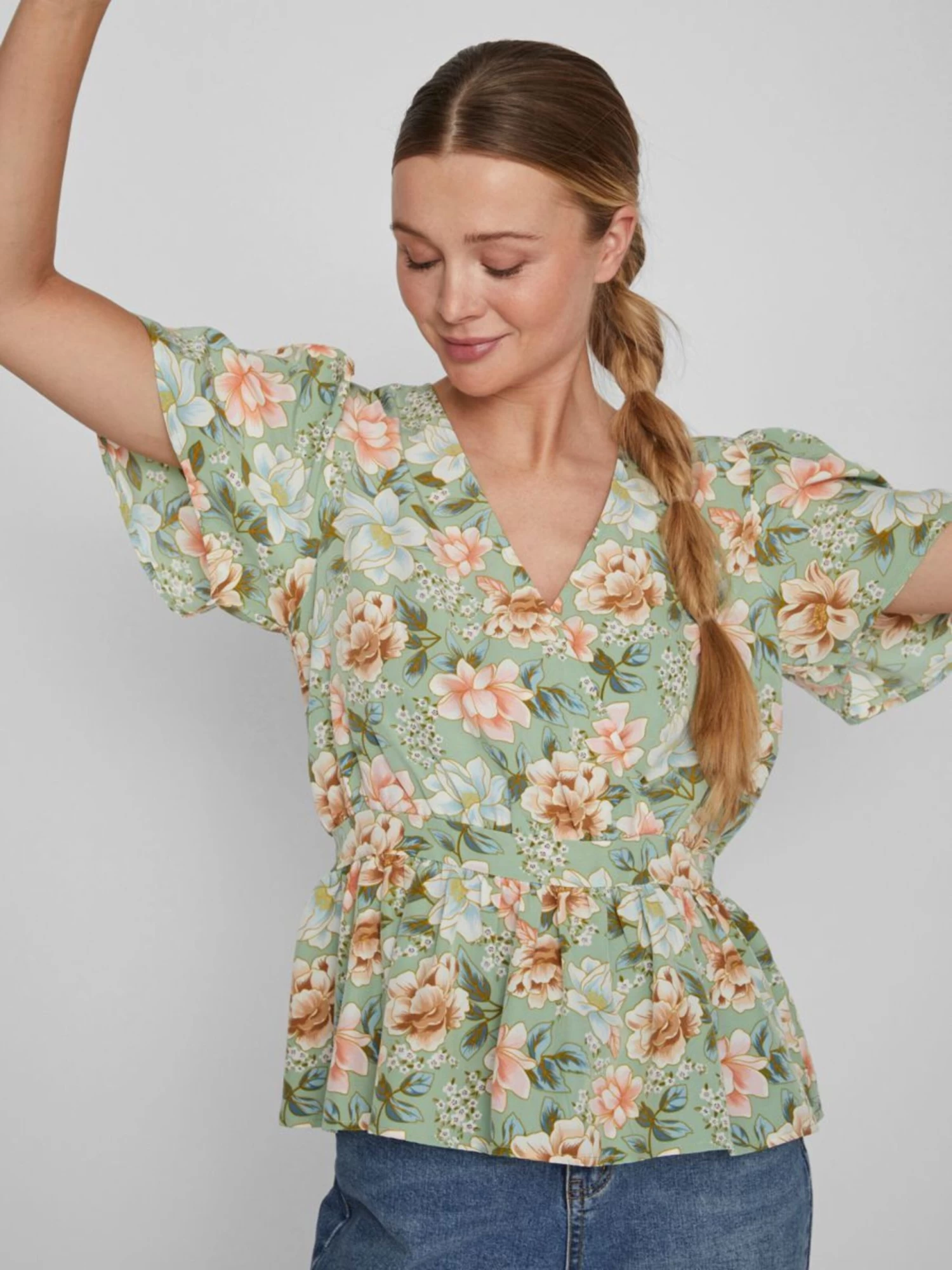 Vila Blouses Met Korte Mouw Blouse Dames Lichtgroen 9 Vila Blouses Met Korte Mouw Blouse Dames Lichtgroen - Afbeelding 7