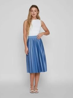 Midi Rokken Rok Dames Blauw -Vila 46064264252b422463ae71f9344f9b7f