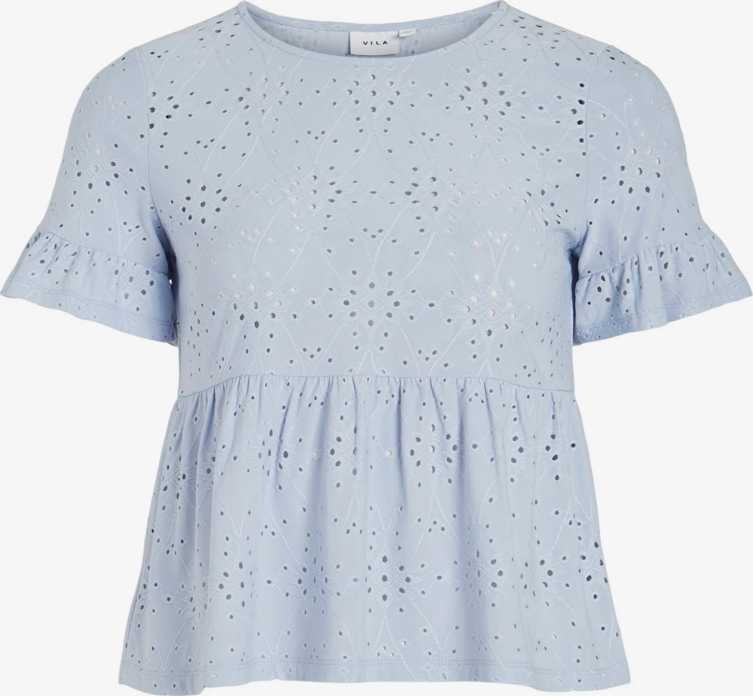 Vila T-shirts Shirt Kawa Dames Pastelblauw 3 Vila T-shirts Shirt Kawa Dames Pastelblauw