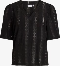 Vila Kanten Blouses Blouse AGATHA Dames Zwart
