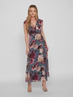 Vila Maxi Jurken Jurk Rilla Dames Duifblauw -Vila 47e8ab1ac2c37f513976c04439857fe2