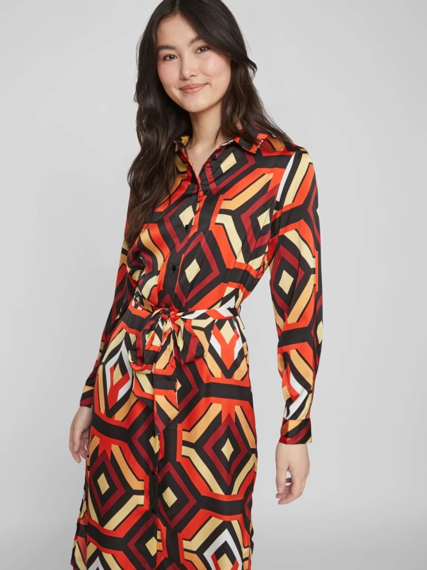 Vila Midi Jurken Jurk Dames Rood 8 Vila Midi Jurken Jurk Dames Rood - Afbeelding 6