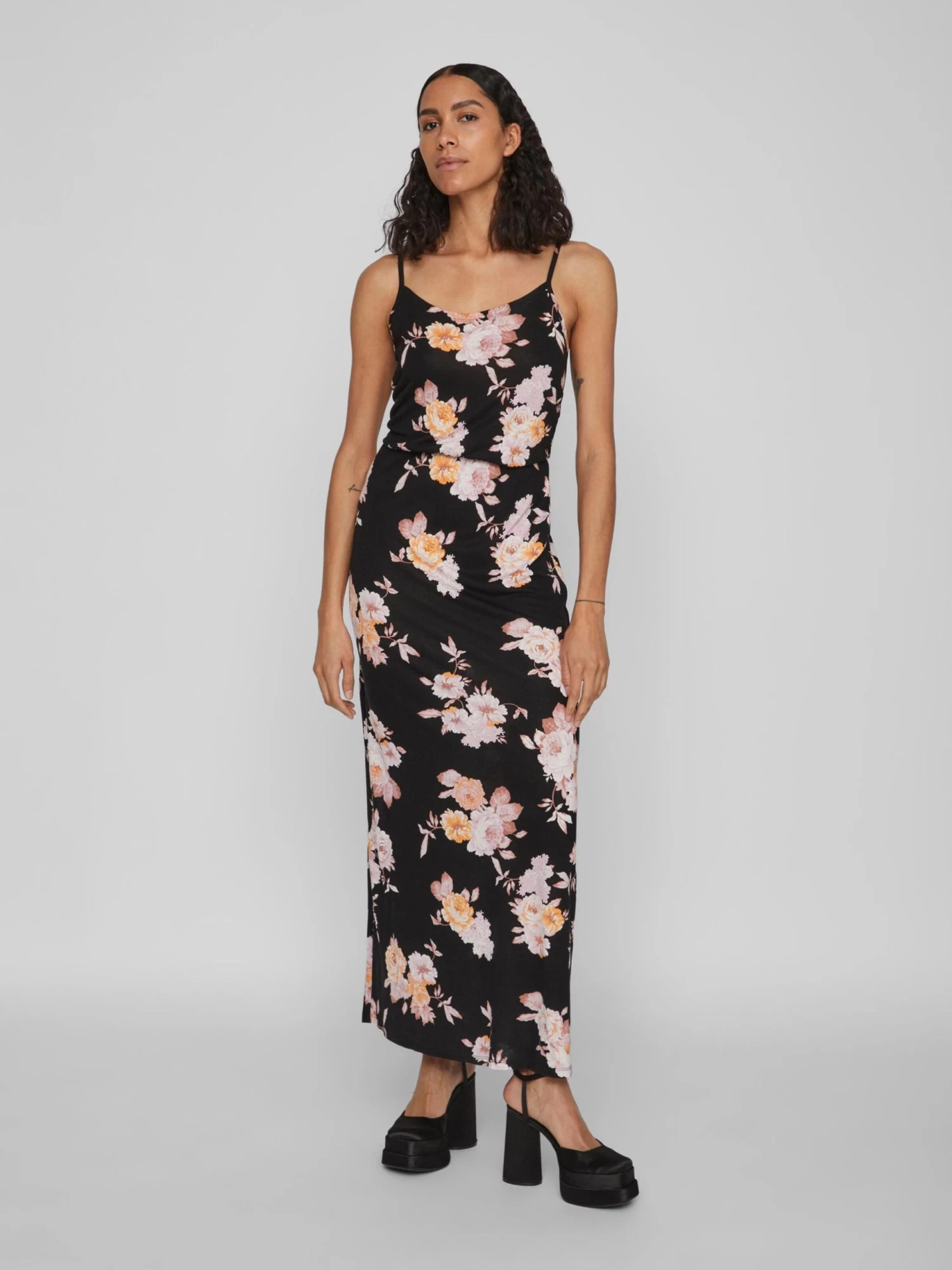 Jerseyjurken Jurk KAMI Dames Zwart 7 Jerseyjurken Jurk KAMI Dames Zwart - Afbeelding 5