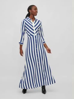 Vila Maxi Jurken Jurk Dames Blauw / Wit 10 Vila Maxi Jurken Jurk Dames Blauw / Wit -Vila 49321b3e36f4d27e277c42f6f7a2dd15