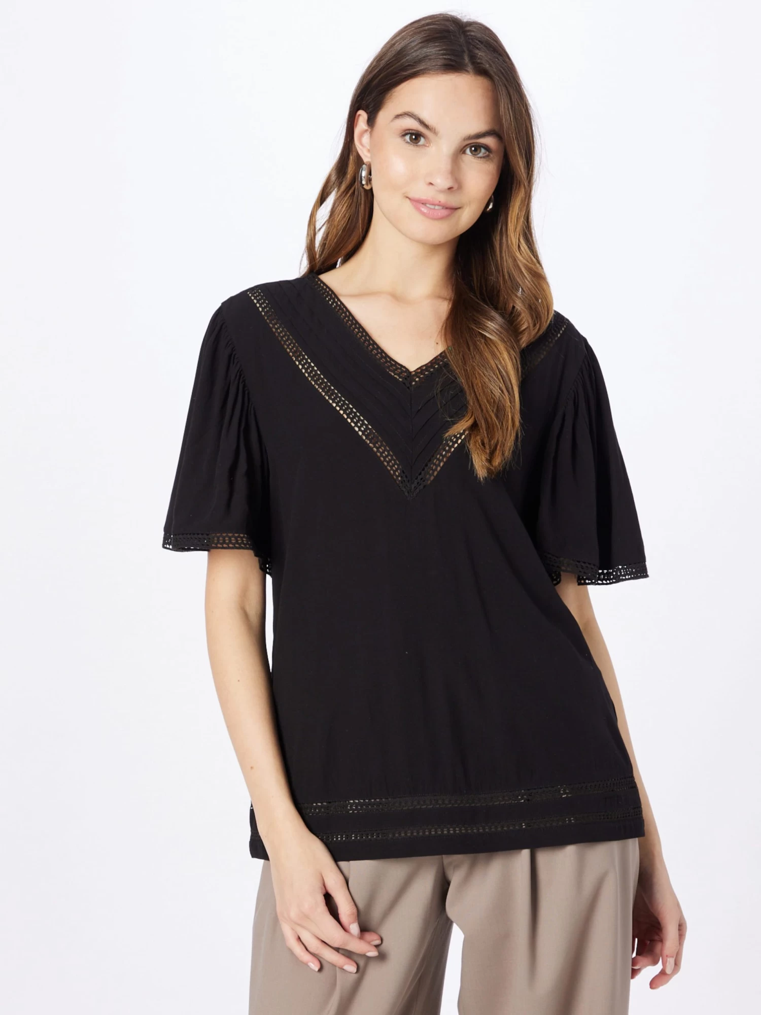 Vila Blouses Met Korte Mouw Blouse VISIA Dames Zwart 6 Vila Blouses Met Korte Mouw Blouse VISIA Dames Zwart - Afbeelding 4
