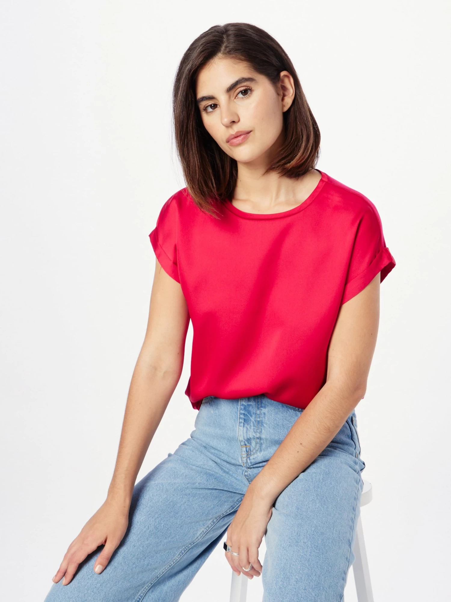 Vila T-shirts Shirt Dames Framboos 5 Vila T-shirts Shirt Dames Framboos - Afbeelding 3