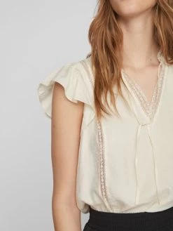 Vila Blouse Tops Blouse LUCIA Dames Beige -Vila 49d7e49871ddf91de296681e33fd56a1
