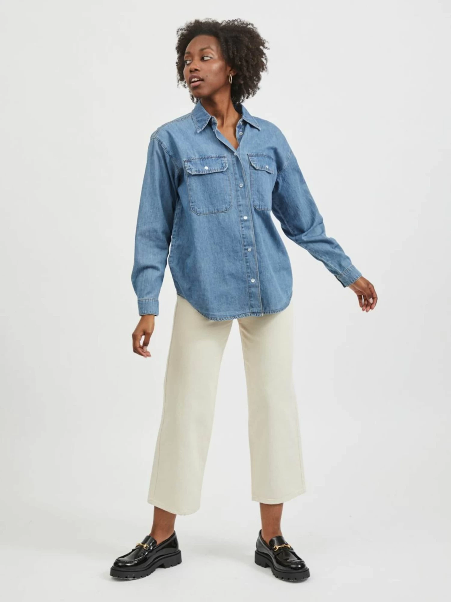 Vila Spijkerblouses Blouse Ninas Dames Blauw 12 Vila Spijkerblouses Blouse Ninas Dames Blauw - Afbeelding 10