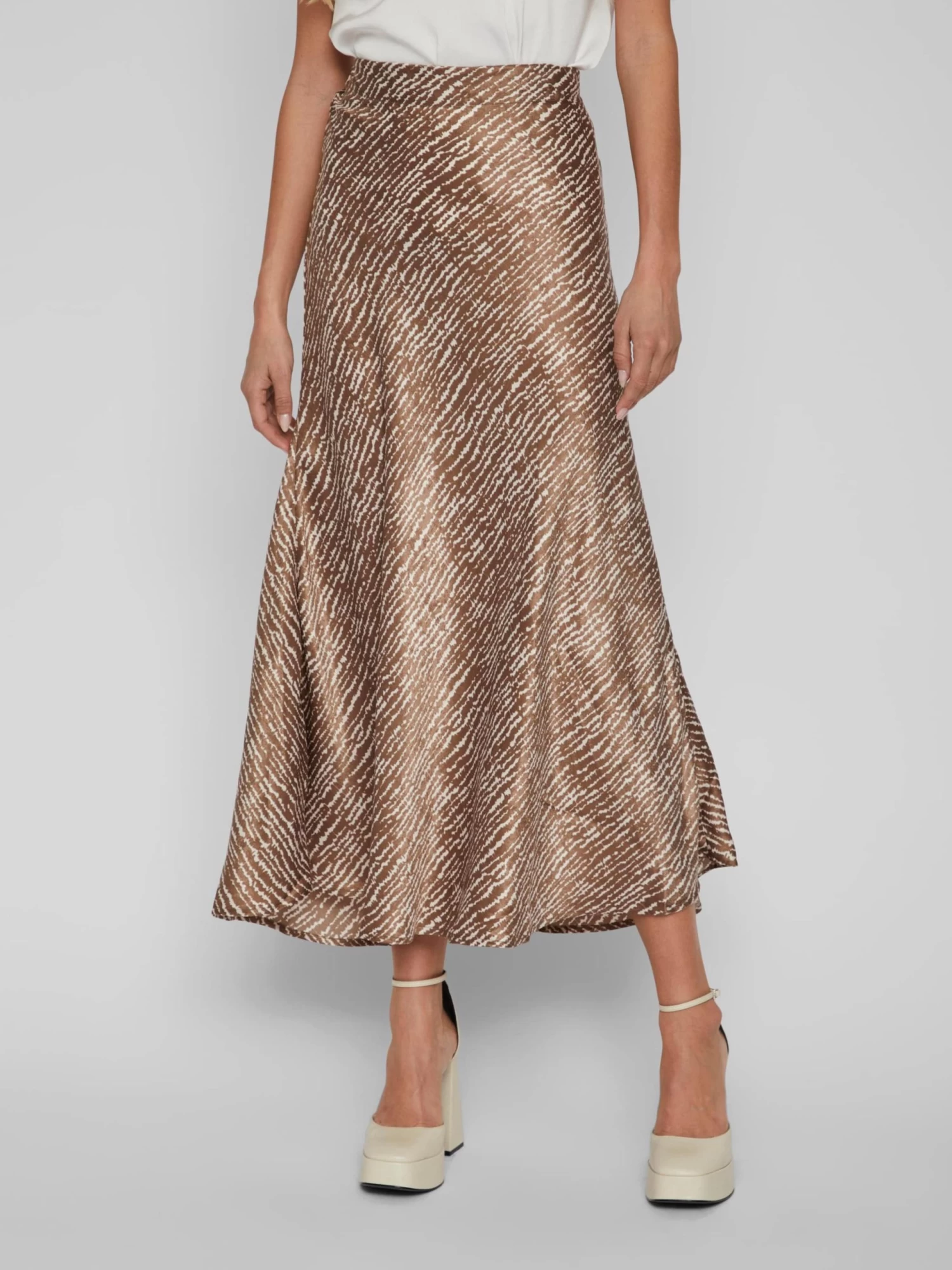 Midi Rokken Rok SALLY Dames Beige 6 Midi Rokken Rok SALLY Dames Beige - Afbeelding 4