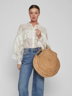 Vila Strandtassen Strandtas Petra Dames Beige Gemêleerd -Vila 4b3d89be4e104feeb12bc25791b3e255