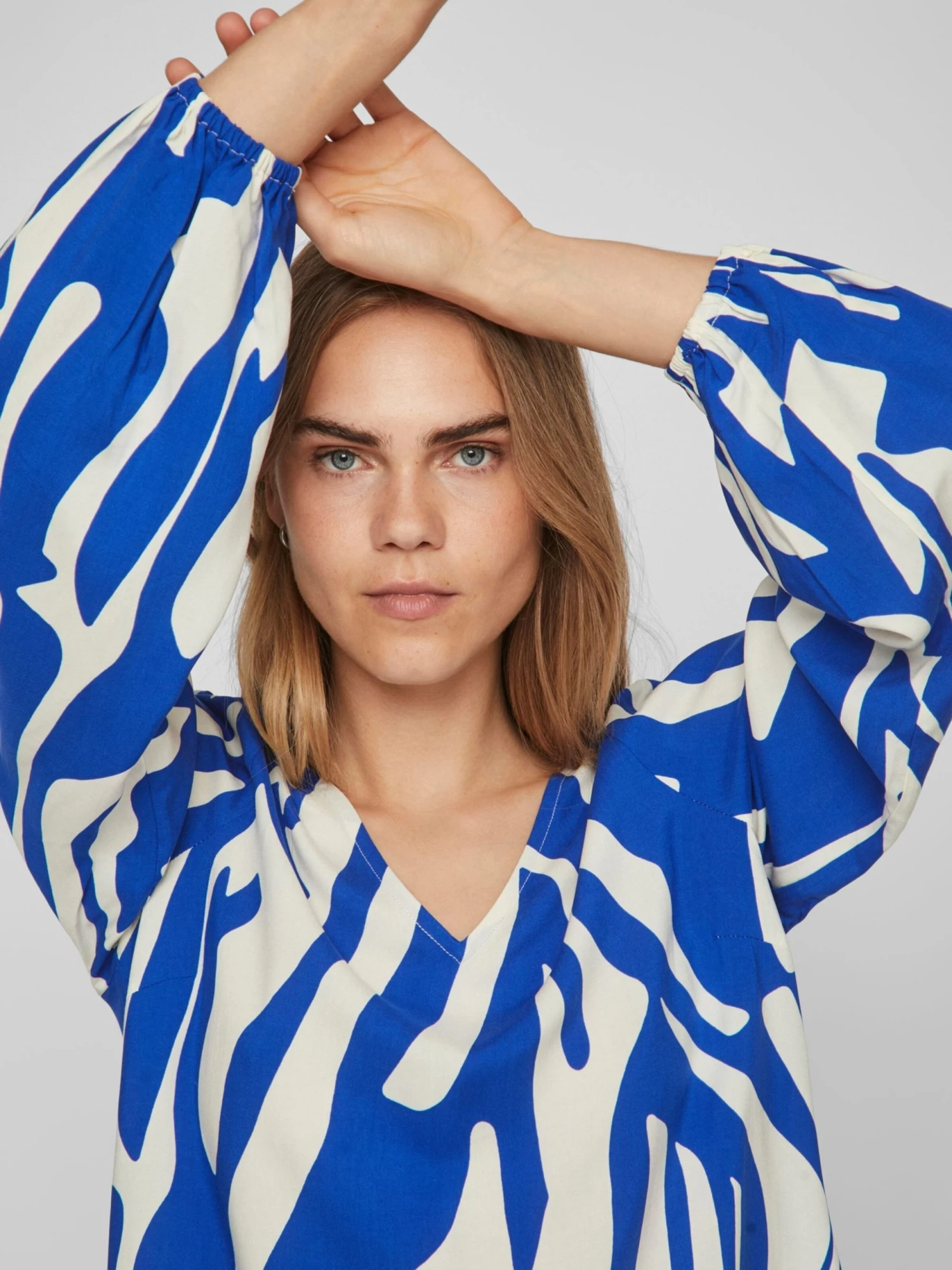 Vila Blouseshirts Blouse Dames Blauw / Wit 8 Vila Blouseshirts Blouse Dames Blauw / Wit - Afbeelding 6