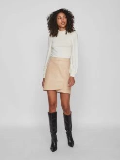 Vila Mini Rokken Rok Dames Beige -Vila 4e827b847462098b67b2afffc3424762
